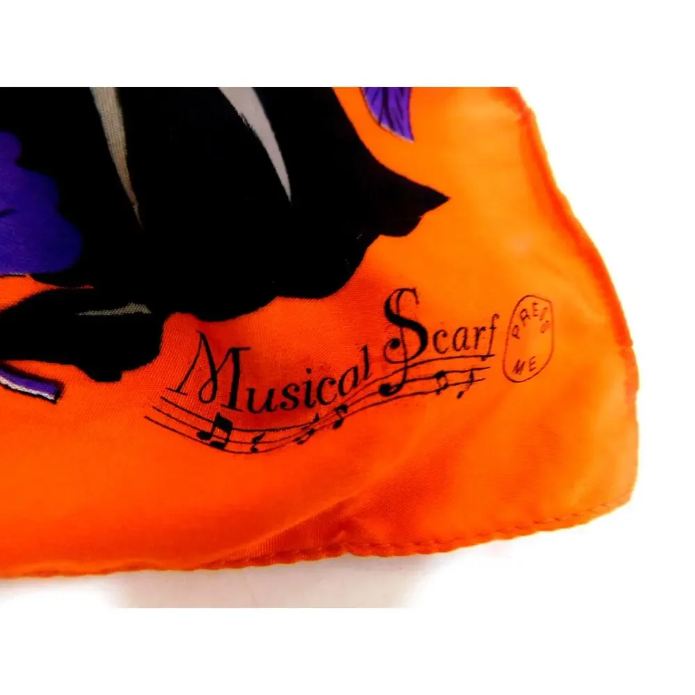 Vintage Accessory Street Halloween Scarf Pumpkin Witch Ghost Spider - Picture 7 of 10